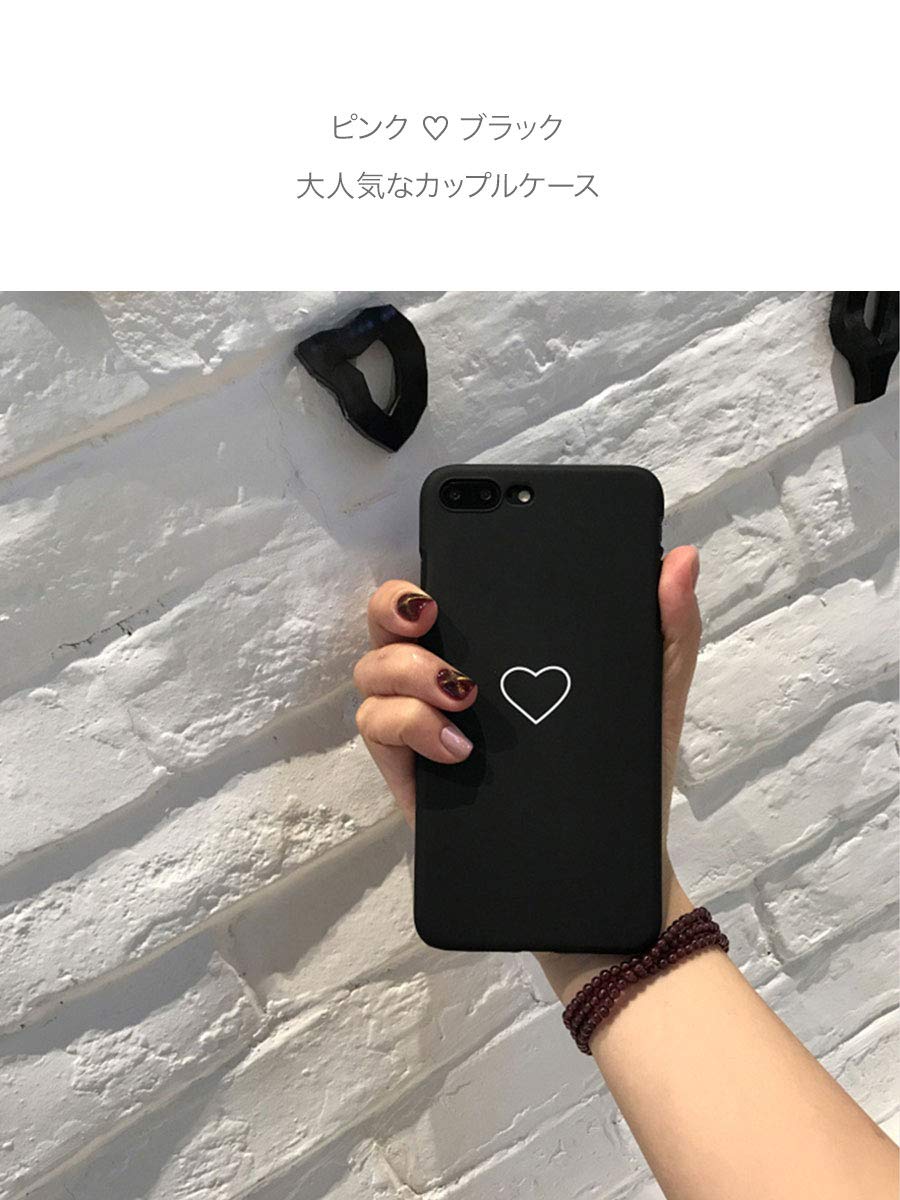 Amazon.co.jp: iPhone Case Heart Simple Black Pink iPhoneケース